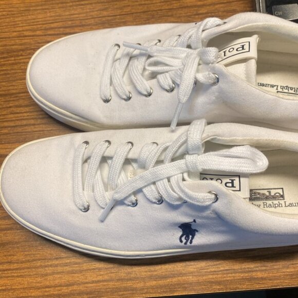 Polo Ralph Lauren Women’s White Canvas Tennis Shoes Sz 8.  No box. - Picture 7 of 7
